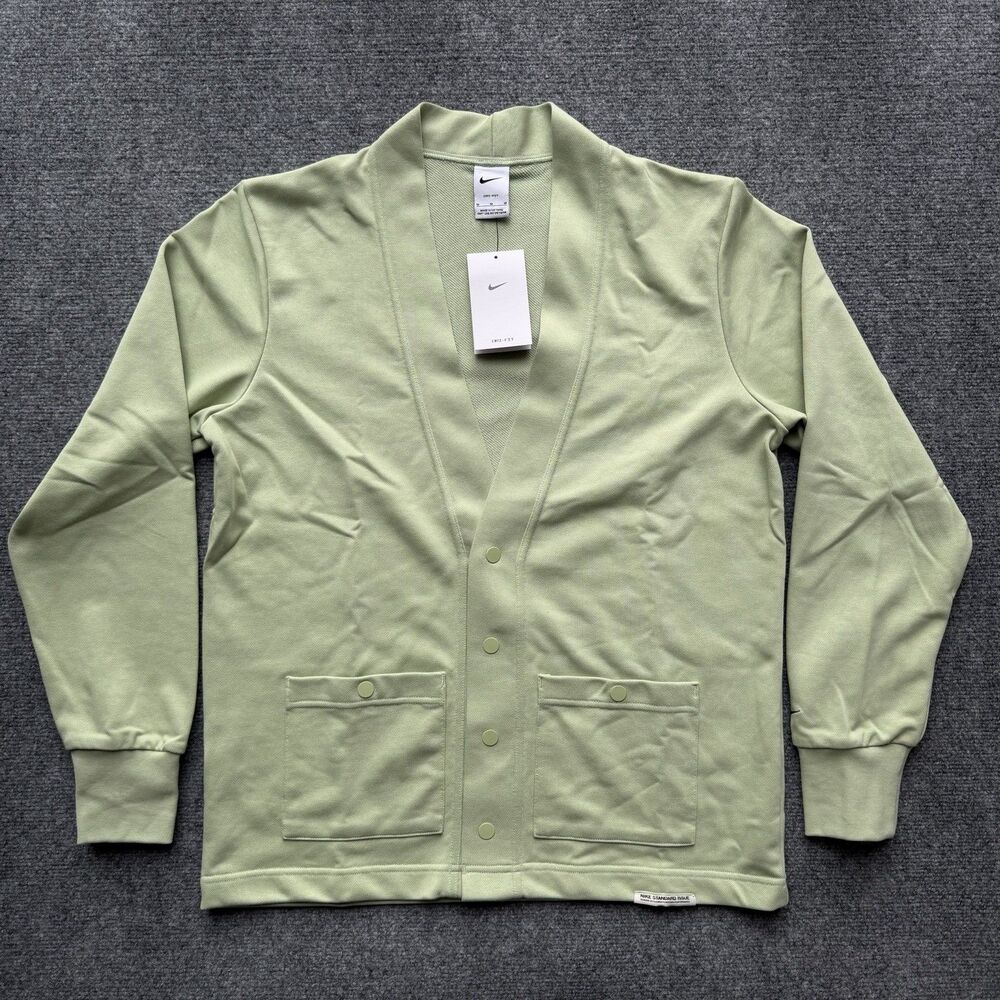 Nike Dri-FIT Golf Cardigan Sweater Men’s Medium Green Snap Button FB5464-343